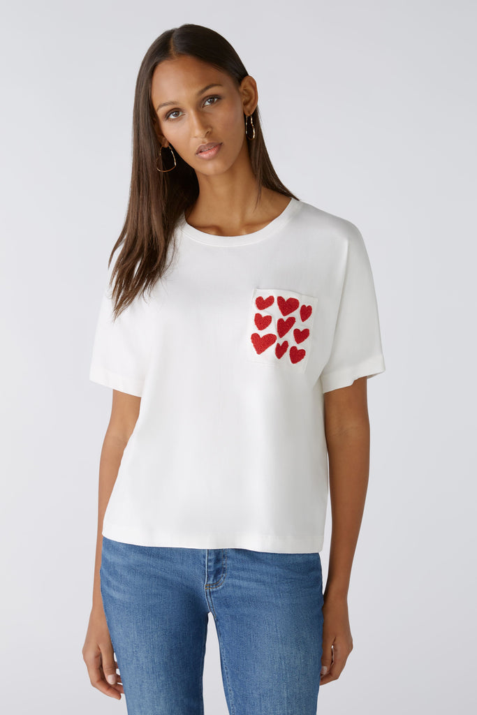 Heart Pocket T-Shirt in White