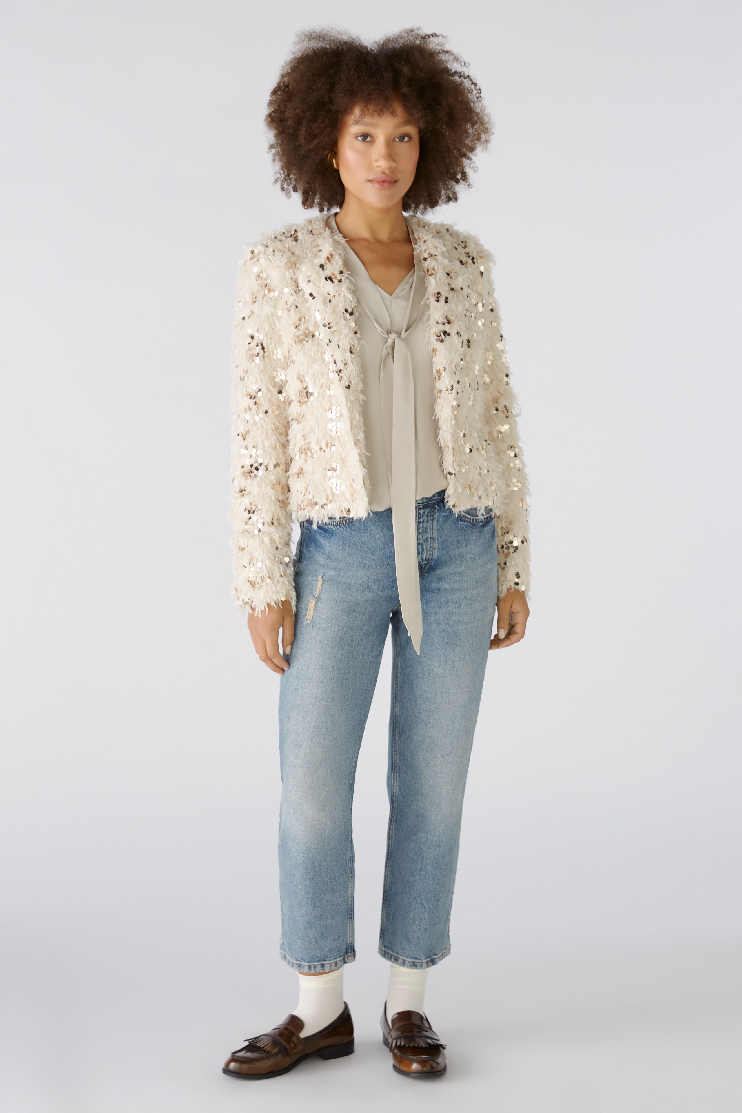 Sequin Jacket - Cream