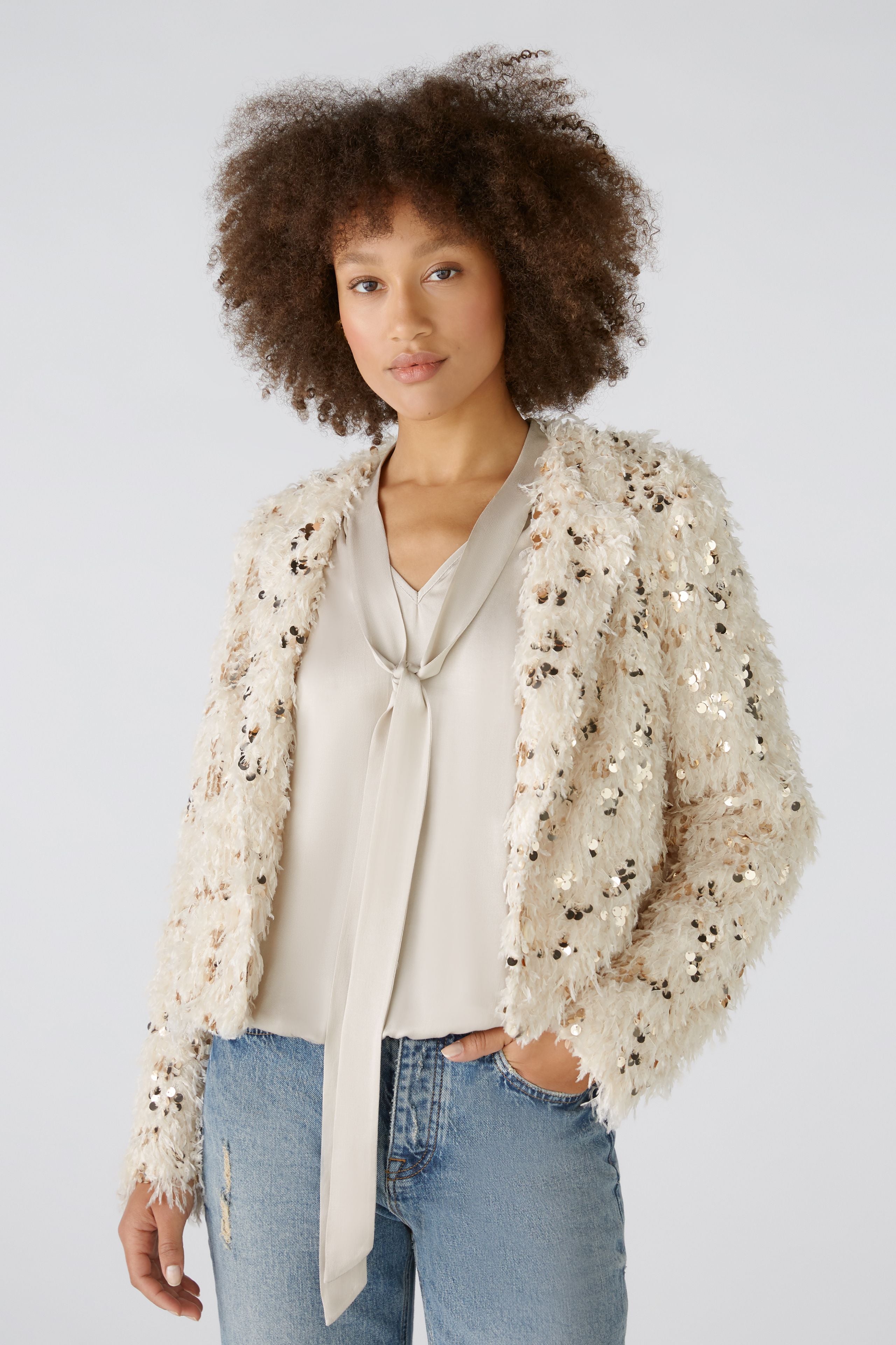 Sequin Jacket - Cream