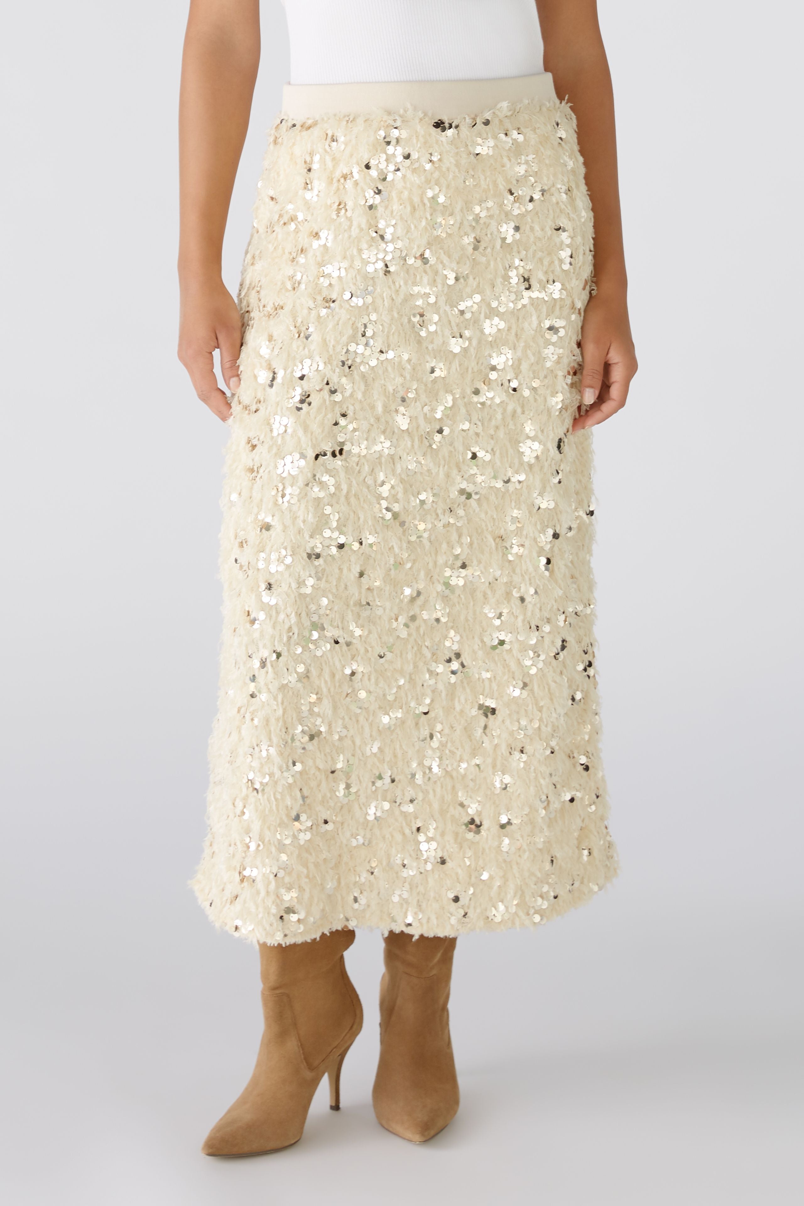 Sequin Skirt Cream