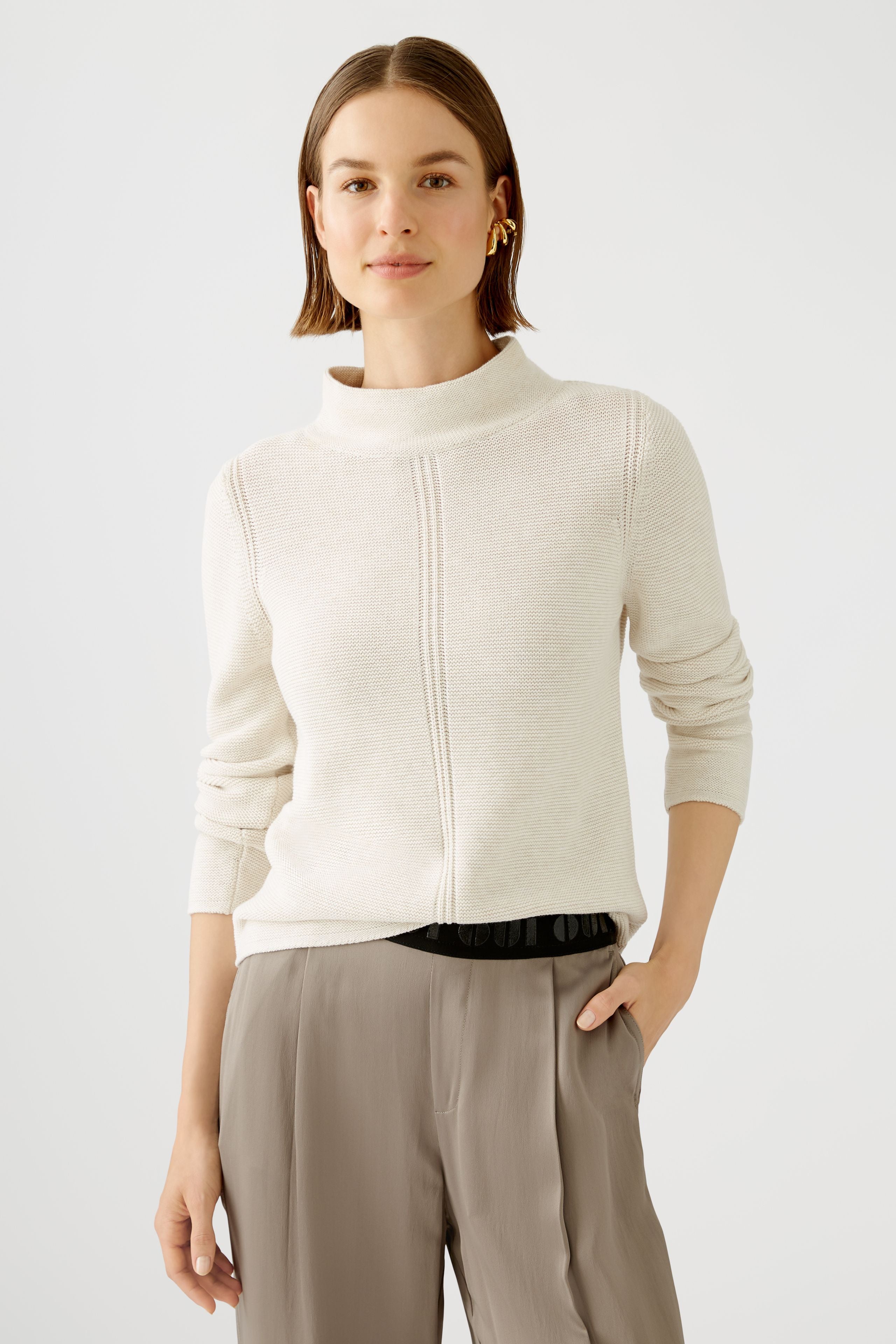 High Neck Jumper - Stone