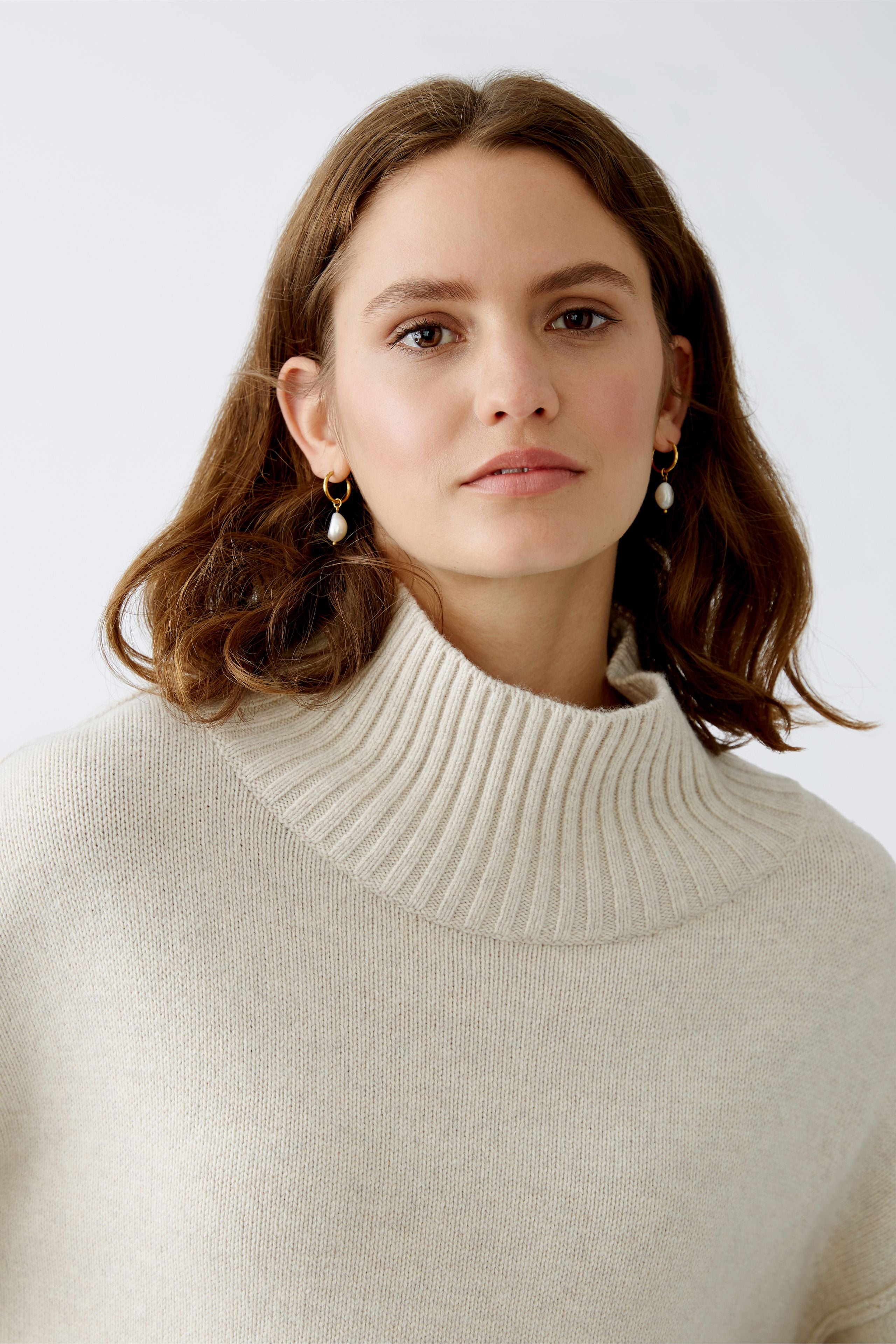 High Neck Jumper - Beige