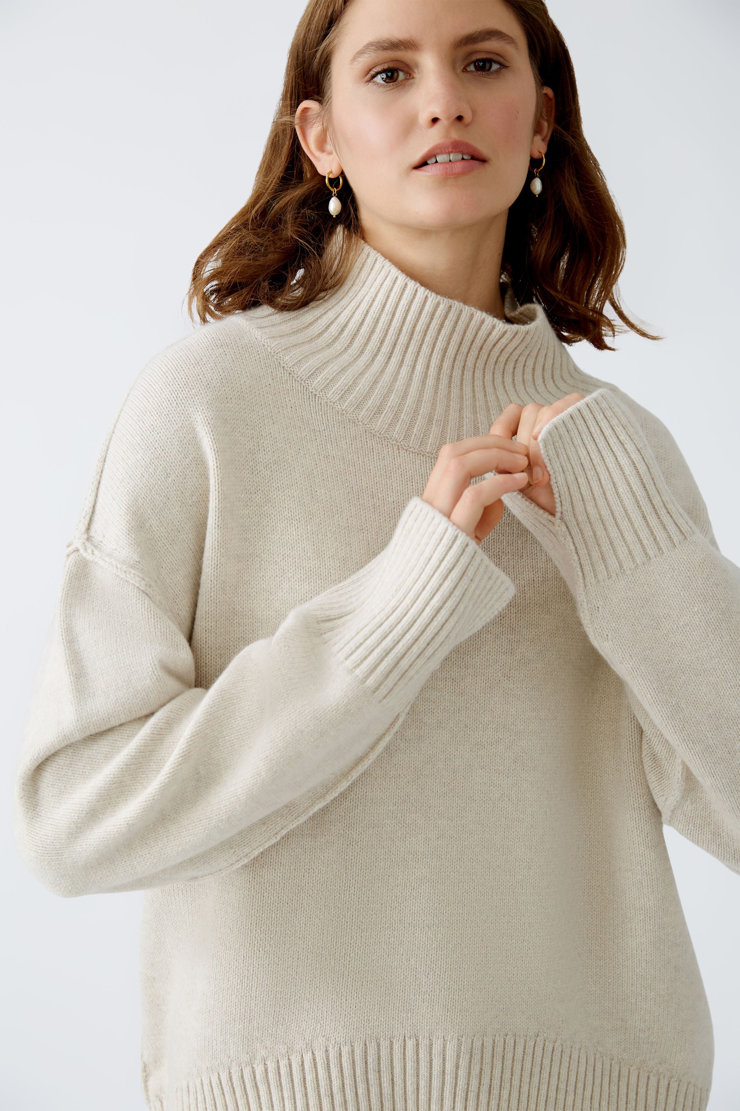 High Neck Jumper - Beige