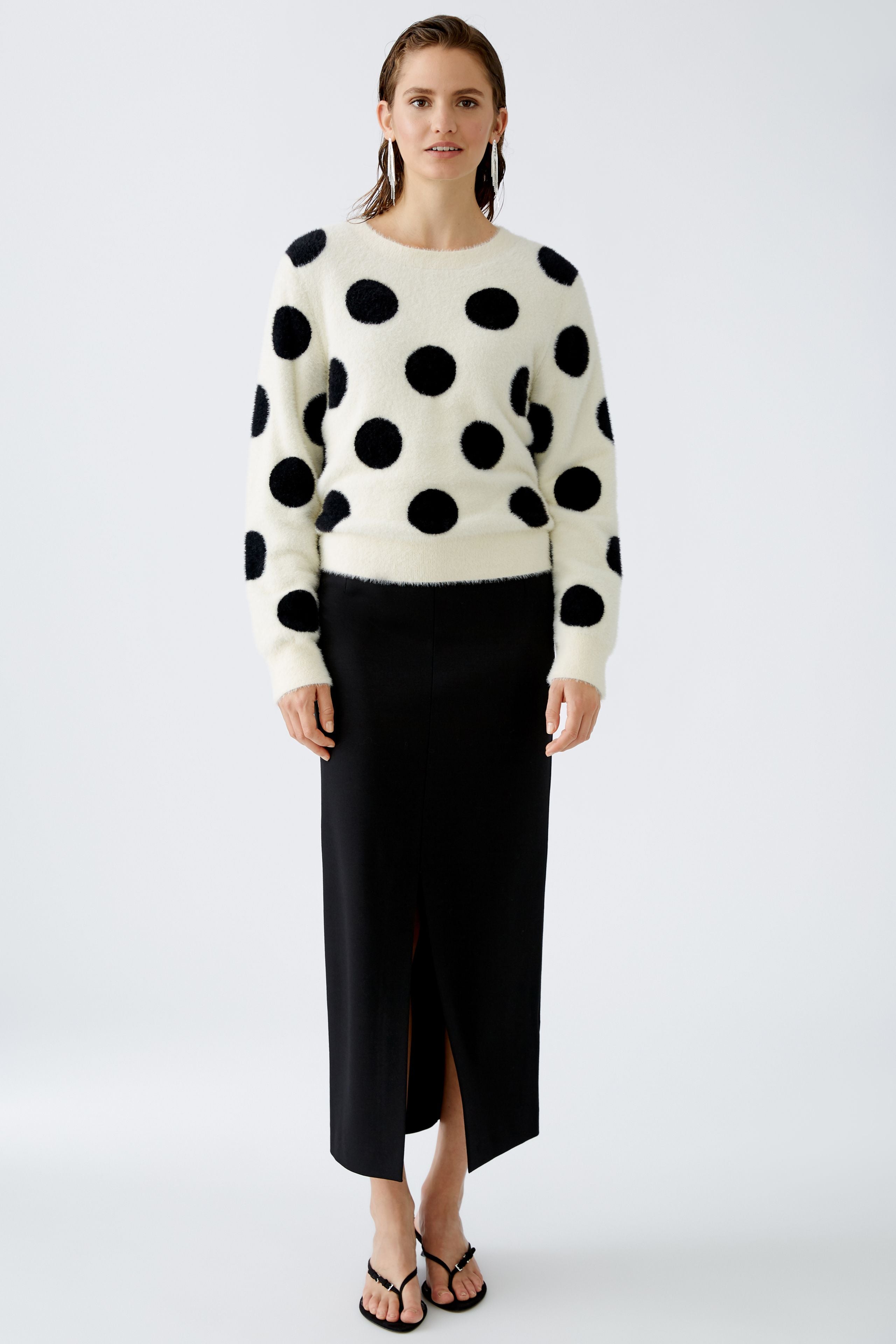 Polka Dot Jumper Off White Black