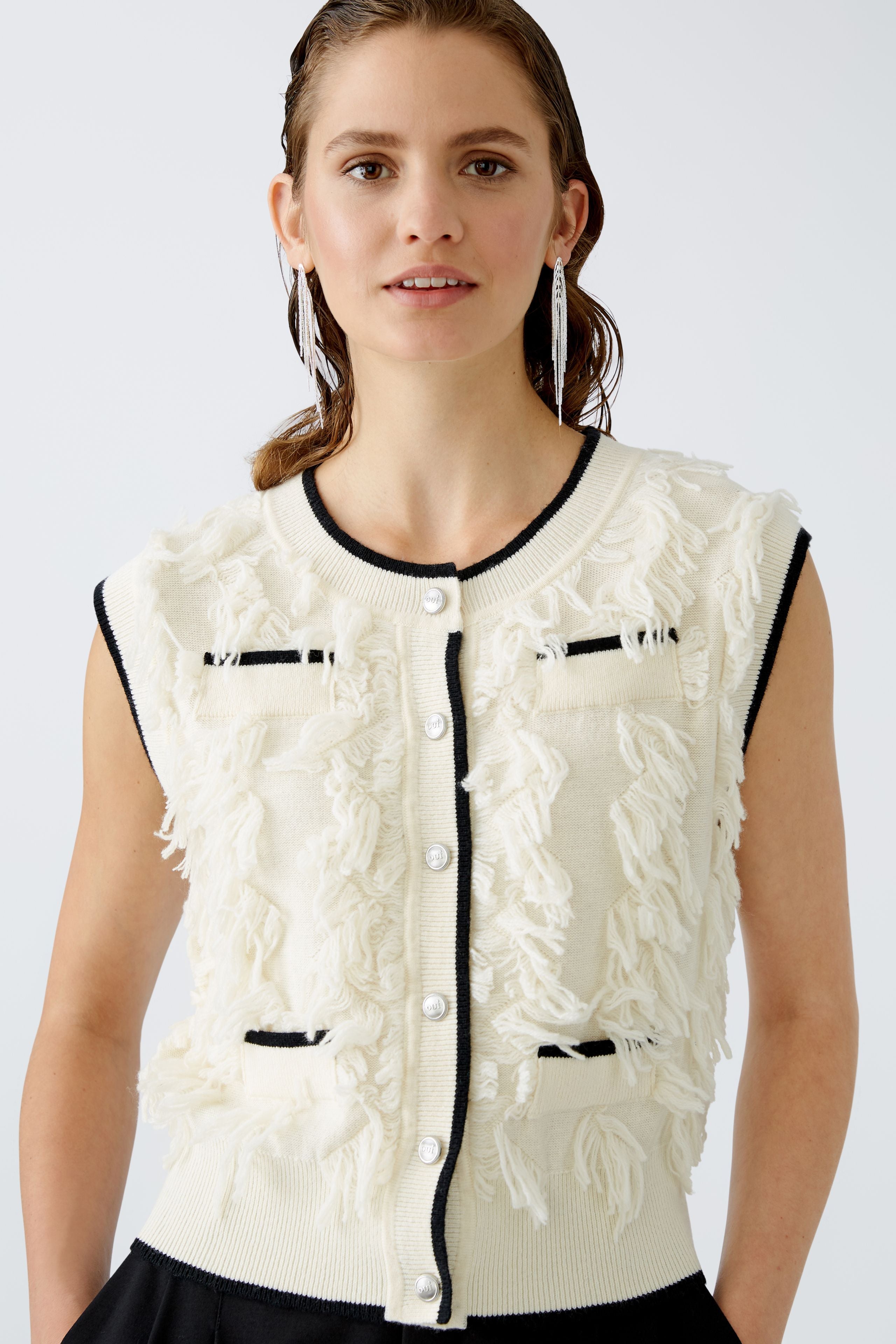 Knited Waistcoat - Off White/Black