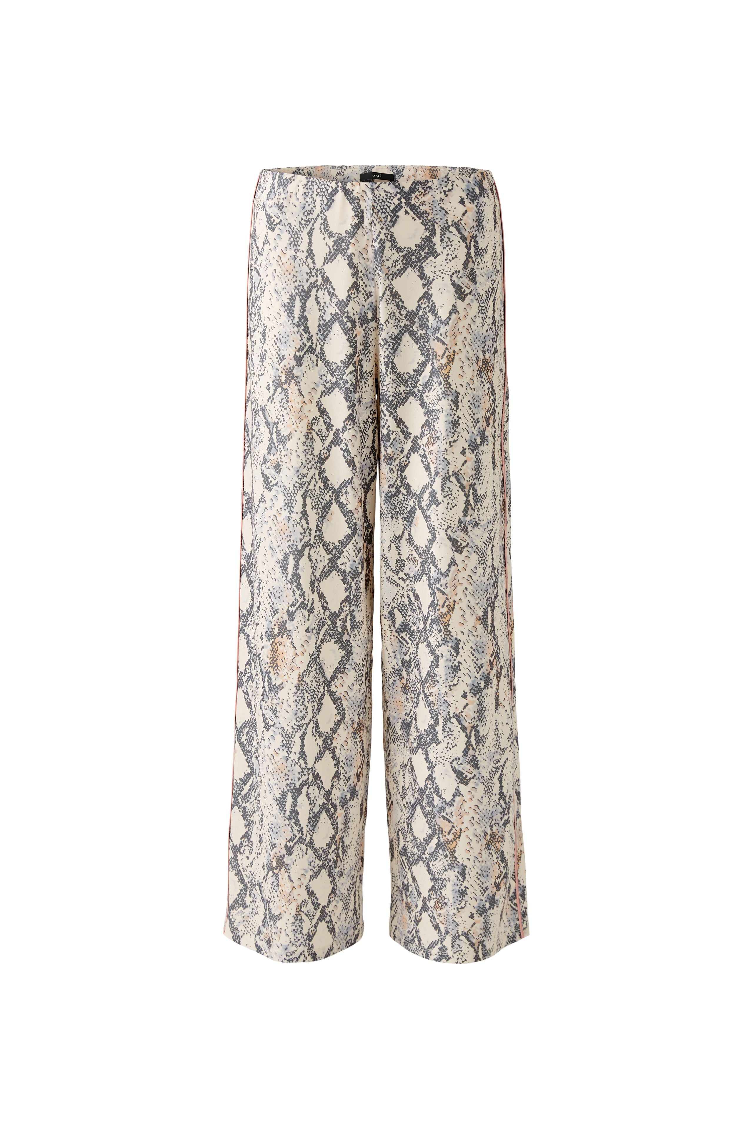 Wide Leg Trousers - Snake Skin