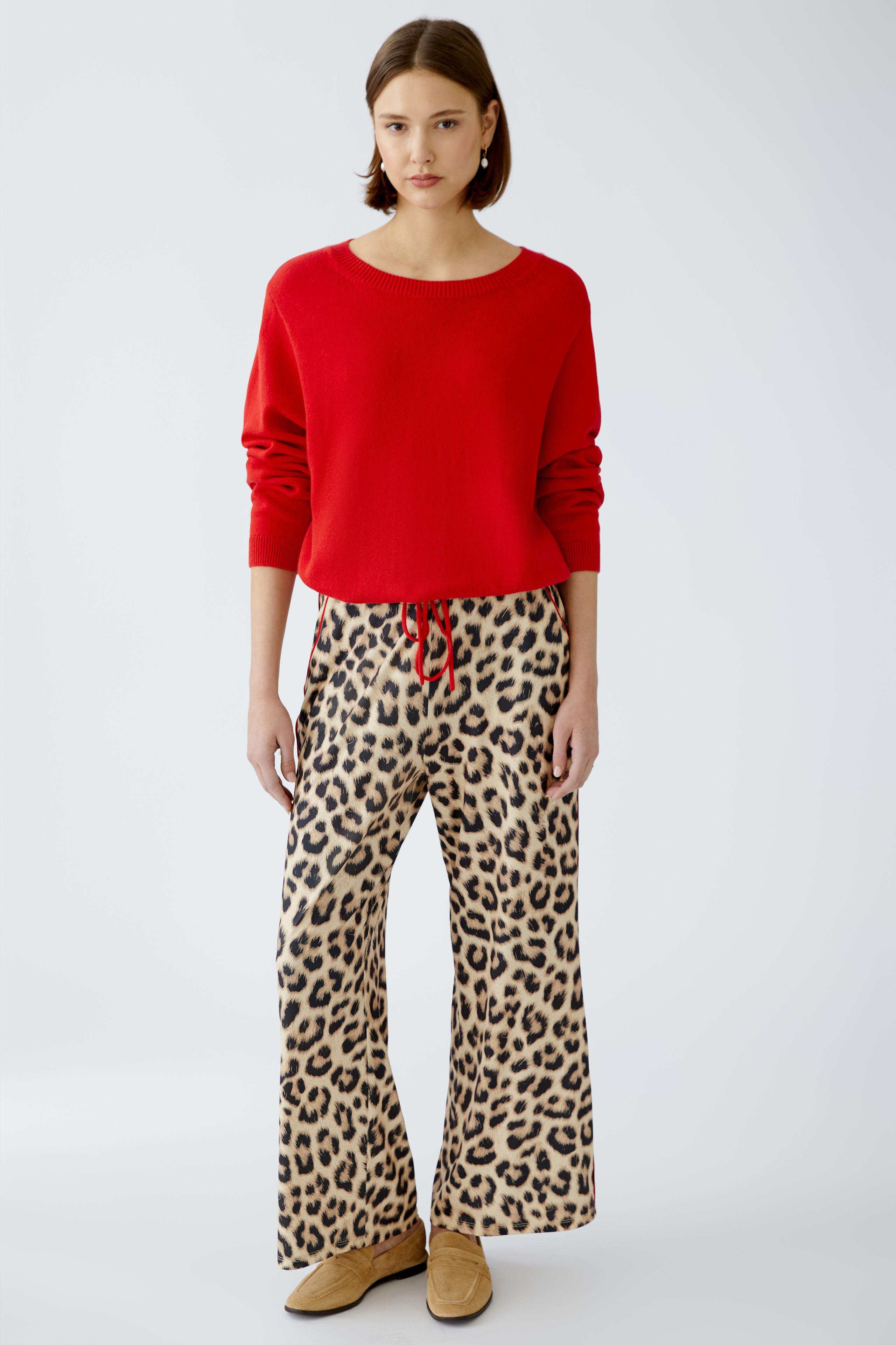 Wide Leg Trousers - Leopard Print