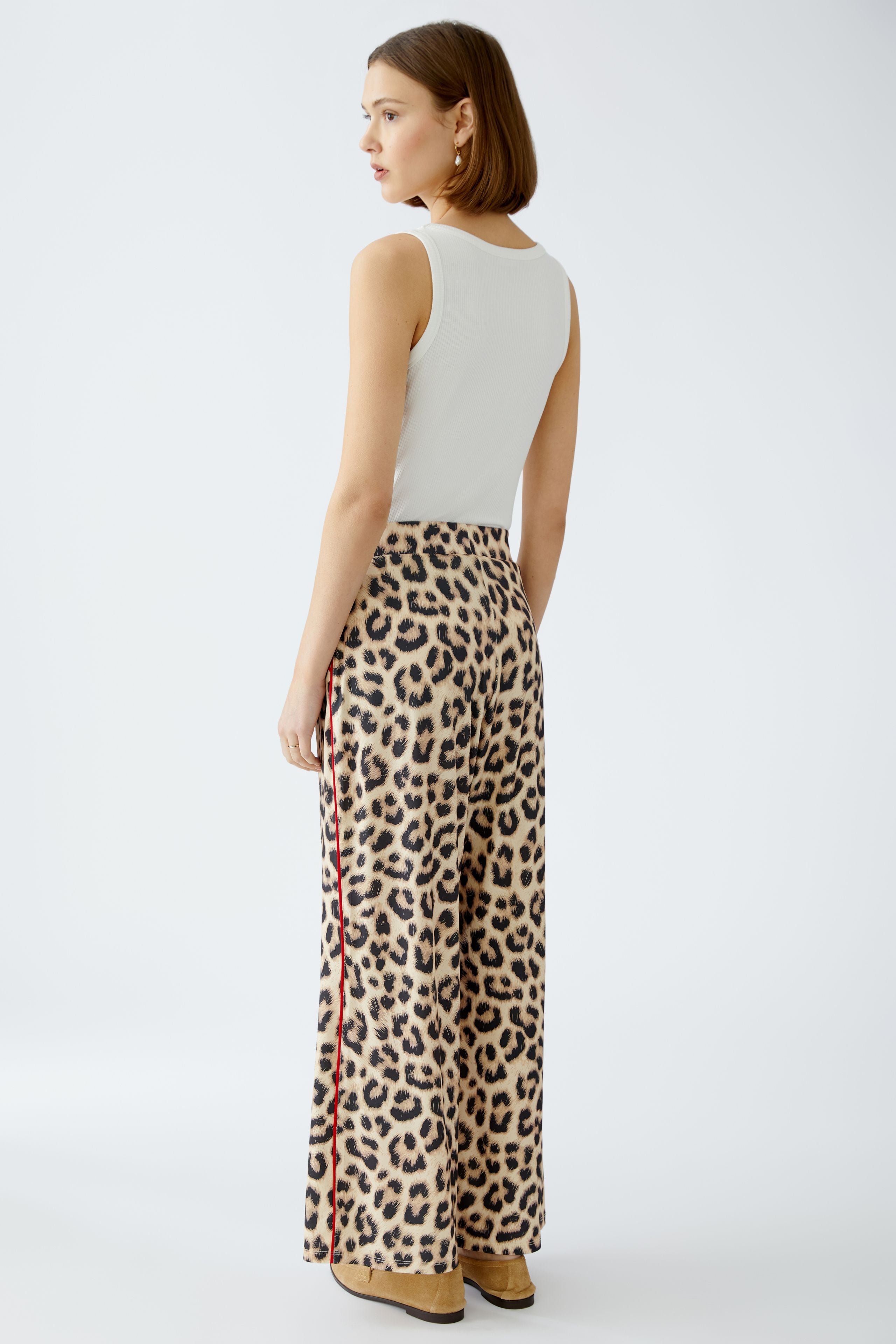 Wide Leg Trousers - Leopard Print