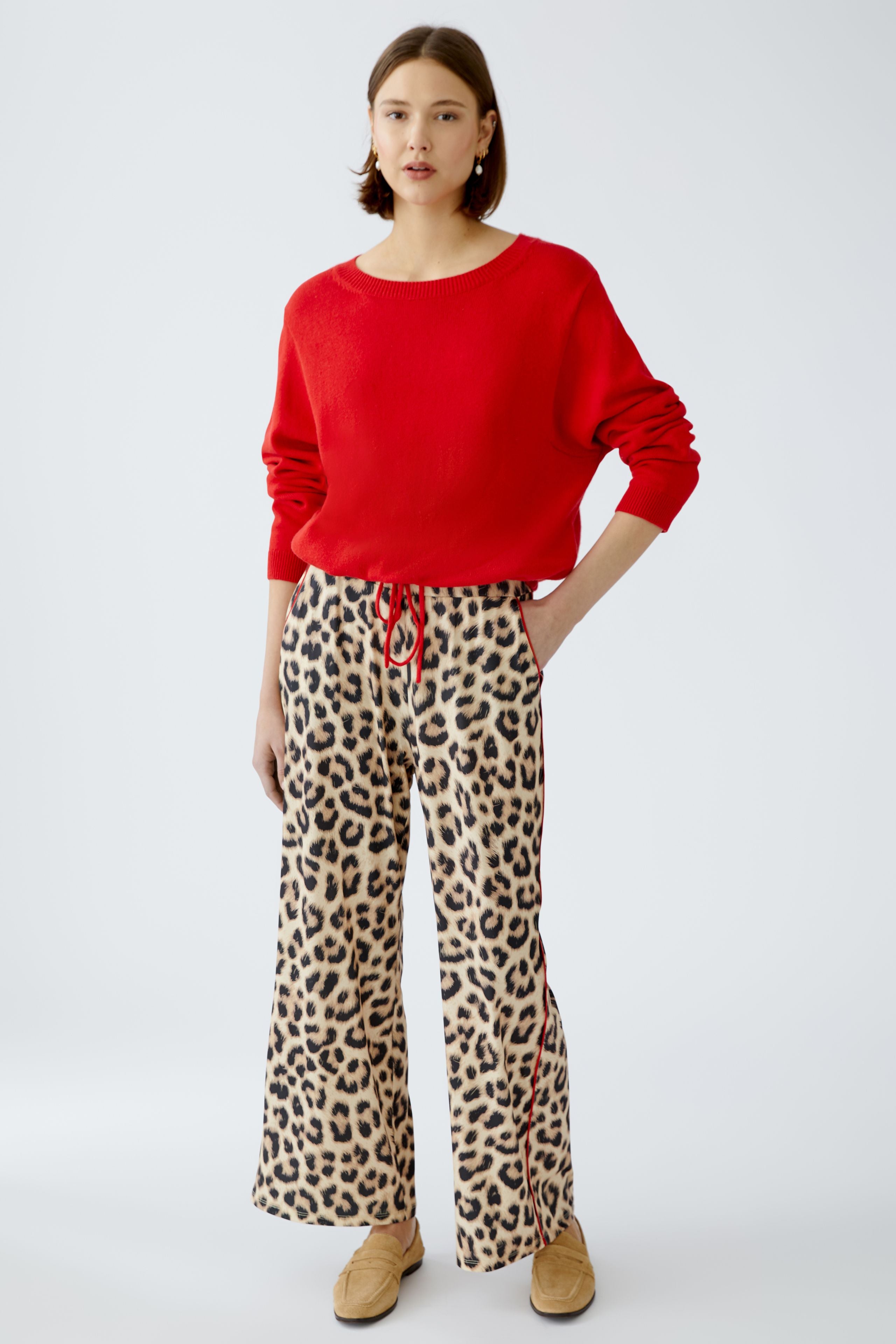 Wide Leg Trousers - Leopard Print