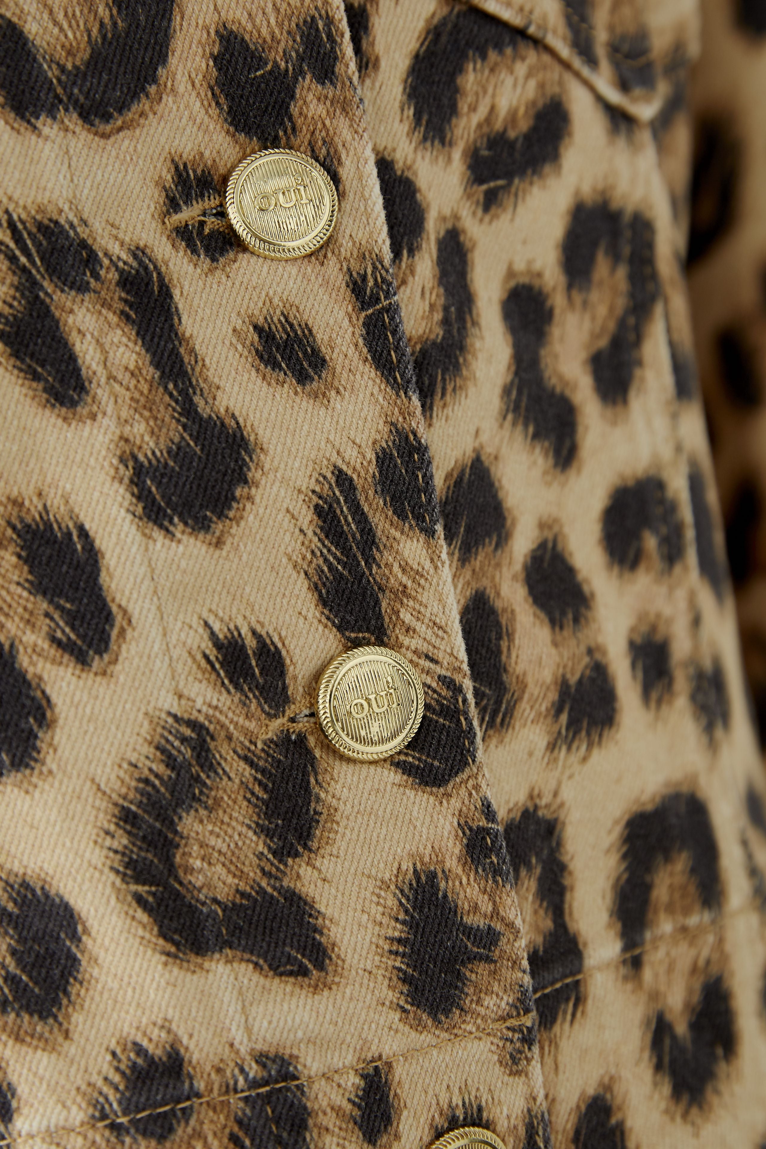 Boxy Denim Jacket - Leopard Print