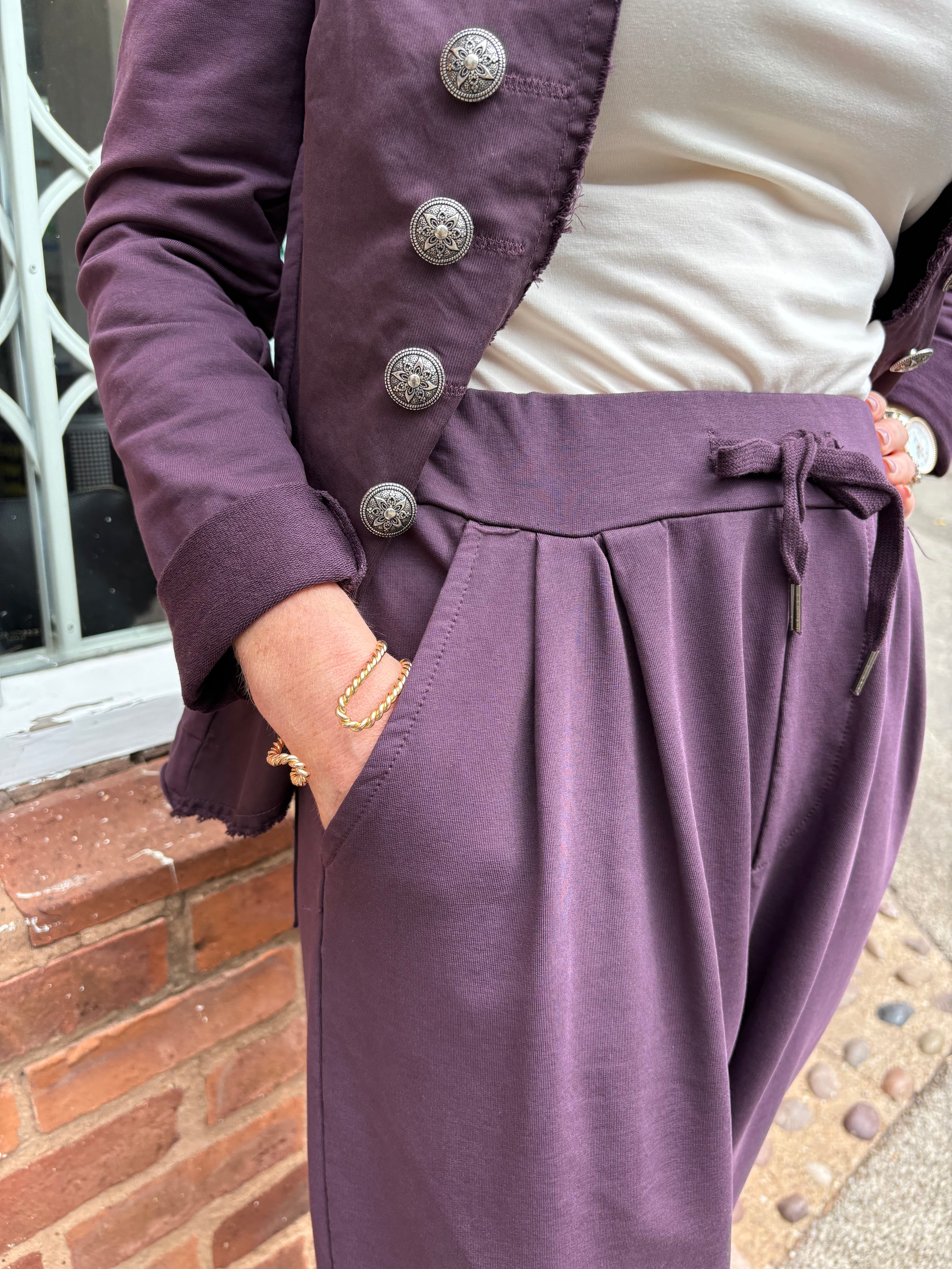Barrel Leg Jogger - Mulberry
