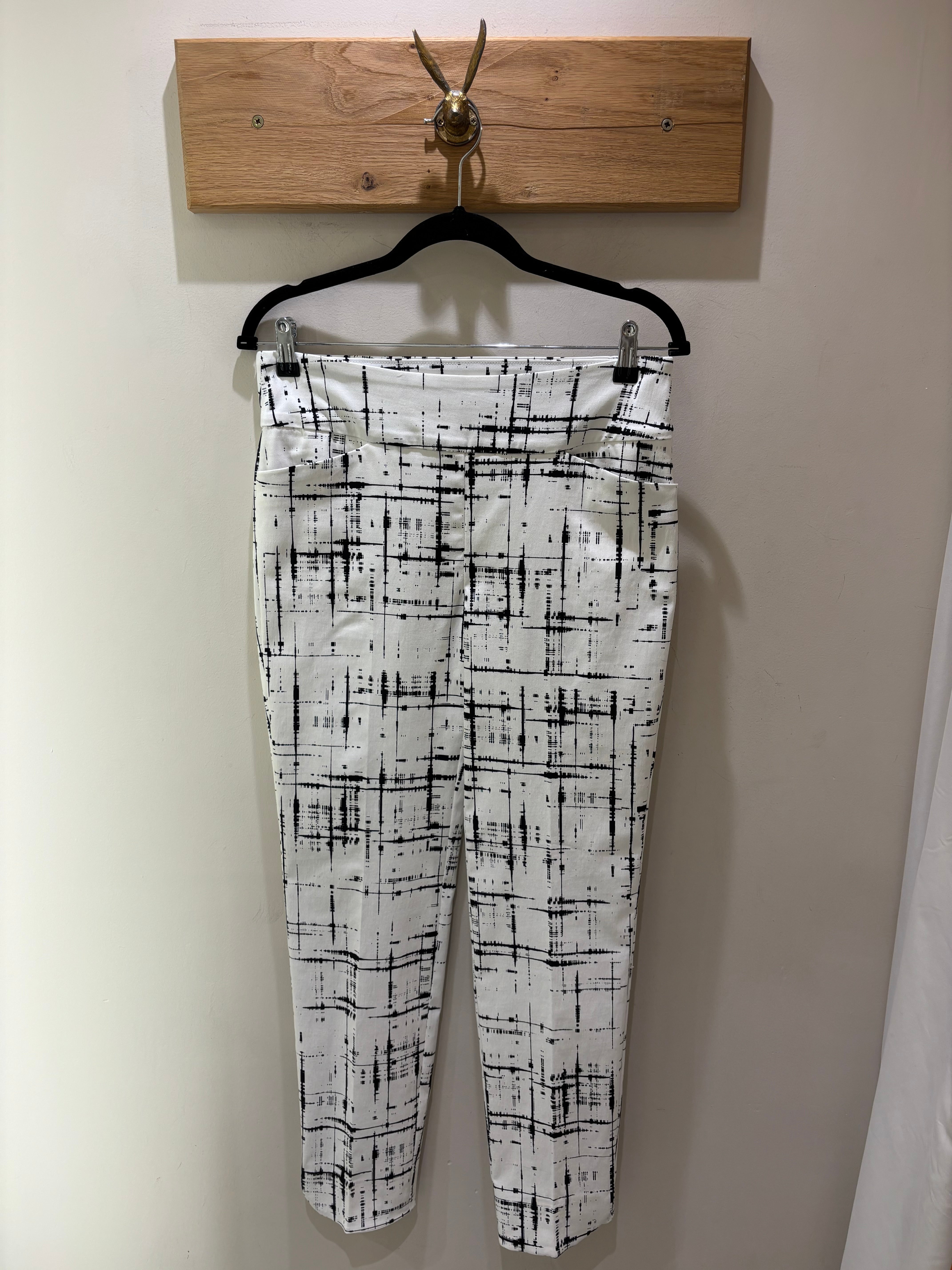 Tile print Trousers - Black/White