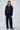 Denim Trim Bomber Jacket - Dark Blue