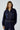 Denim Trim Bomber Jacket - Dark Blue