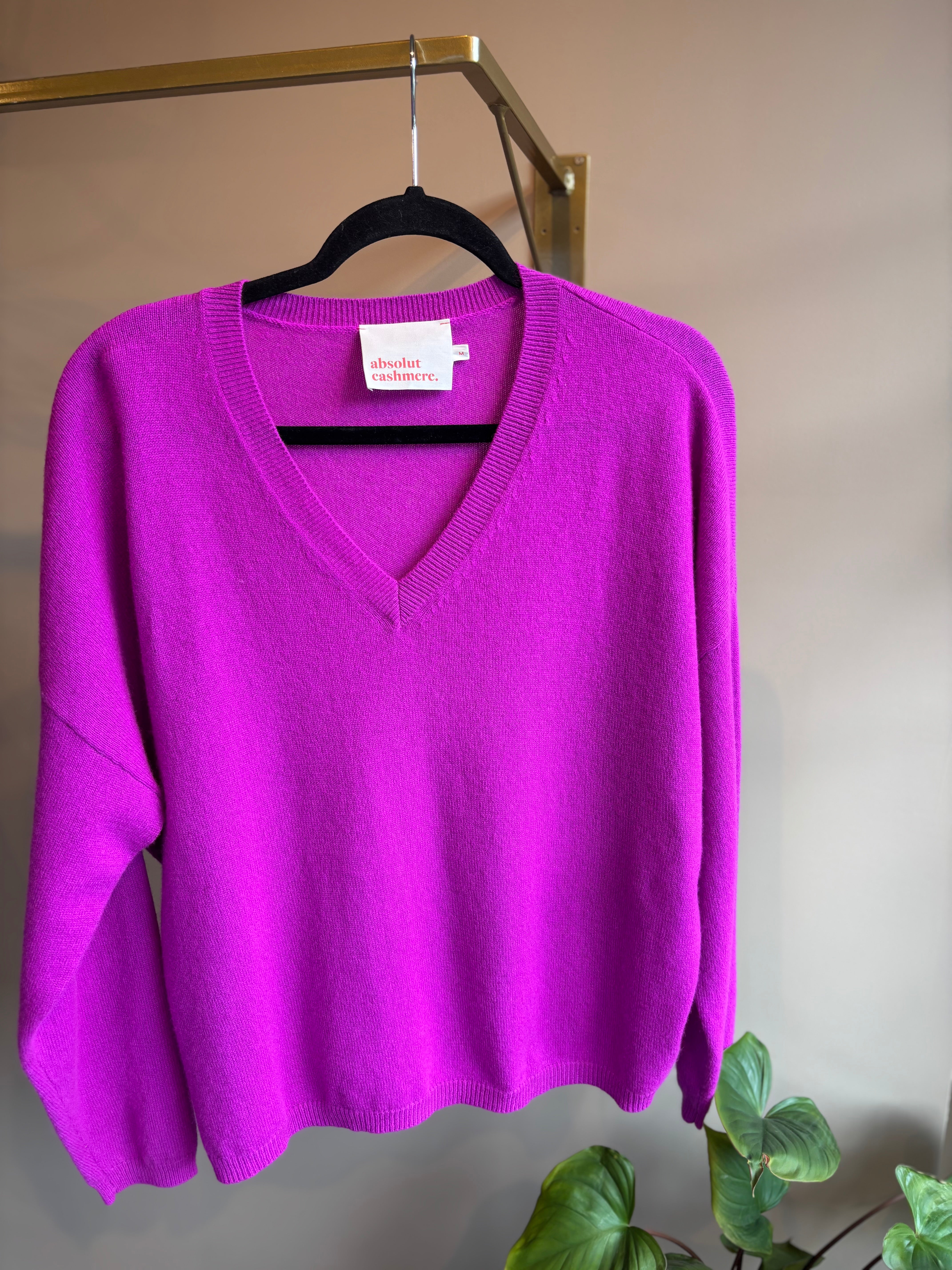 Alicia V-neck Jumper - Purple Neon