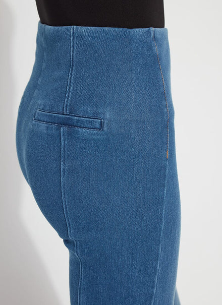 Lysse Denim Trouser Leggings - High Waist, Flared Bootcut, 4X Stretch, 33" Inseam
