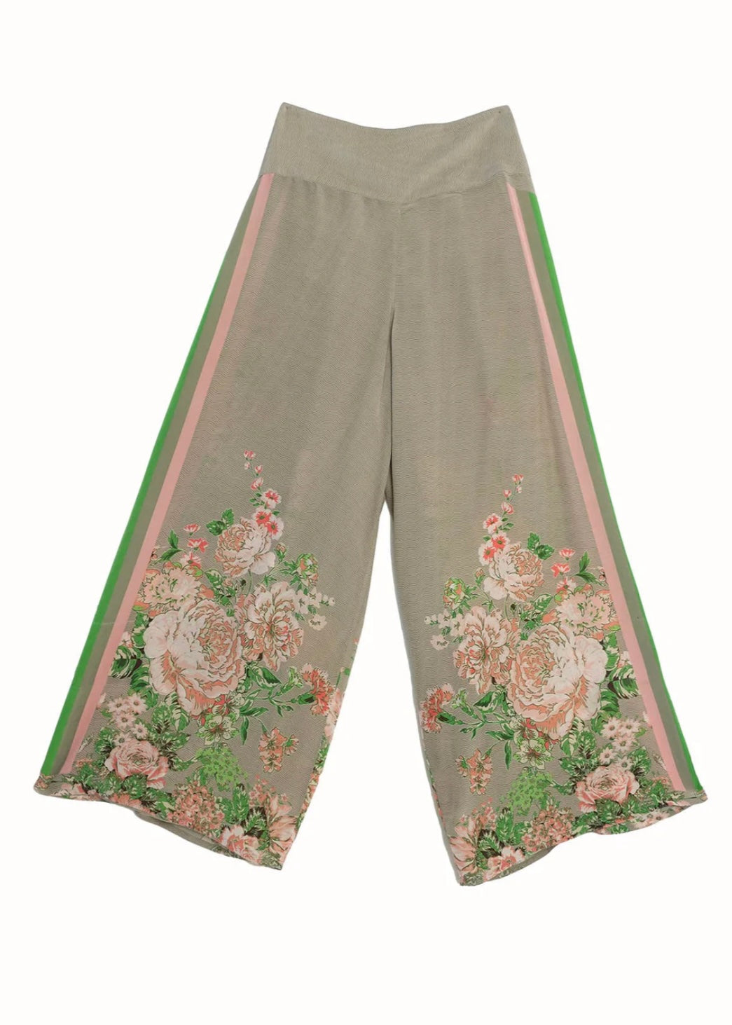 Neon Rose Palazzo Pant - Taupe