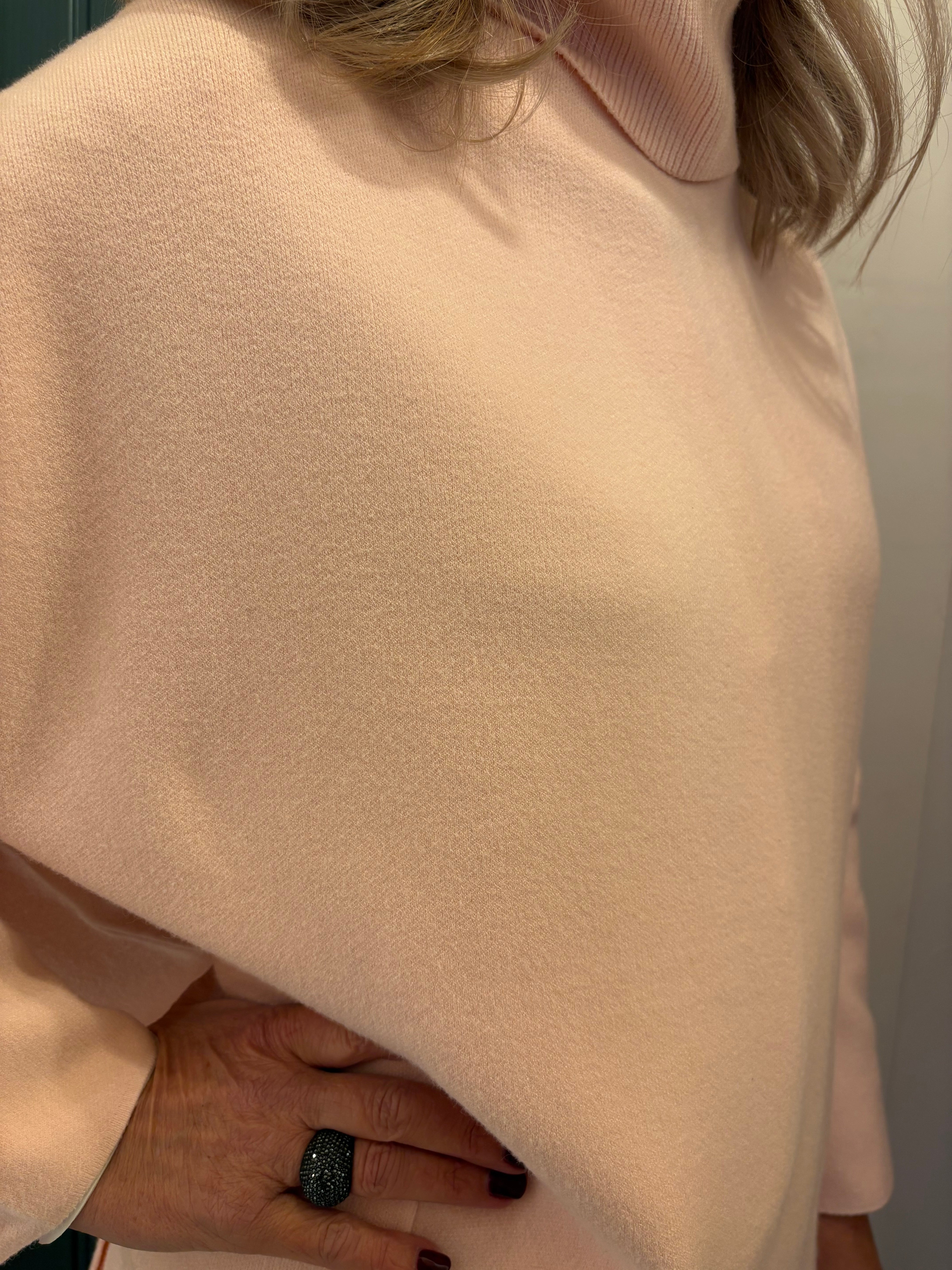 Oversized Polo Neck - Baby Pink