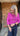 Cowl Neck Fine Knit Top - Magenta
