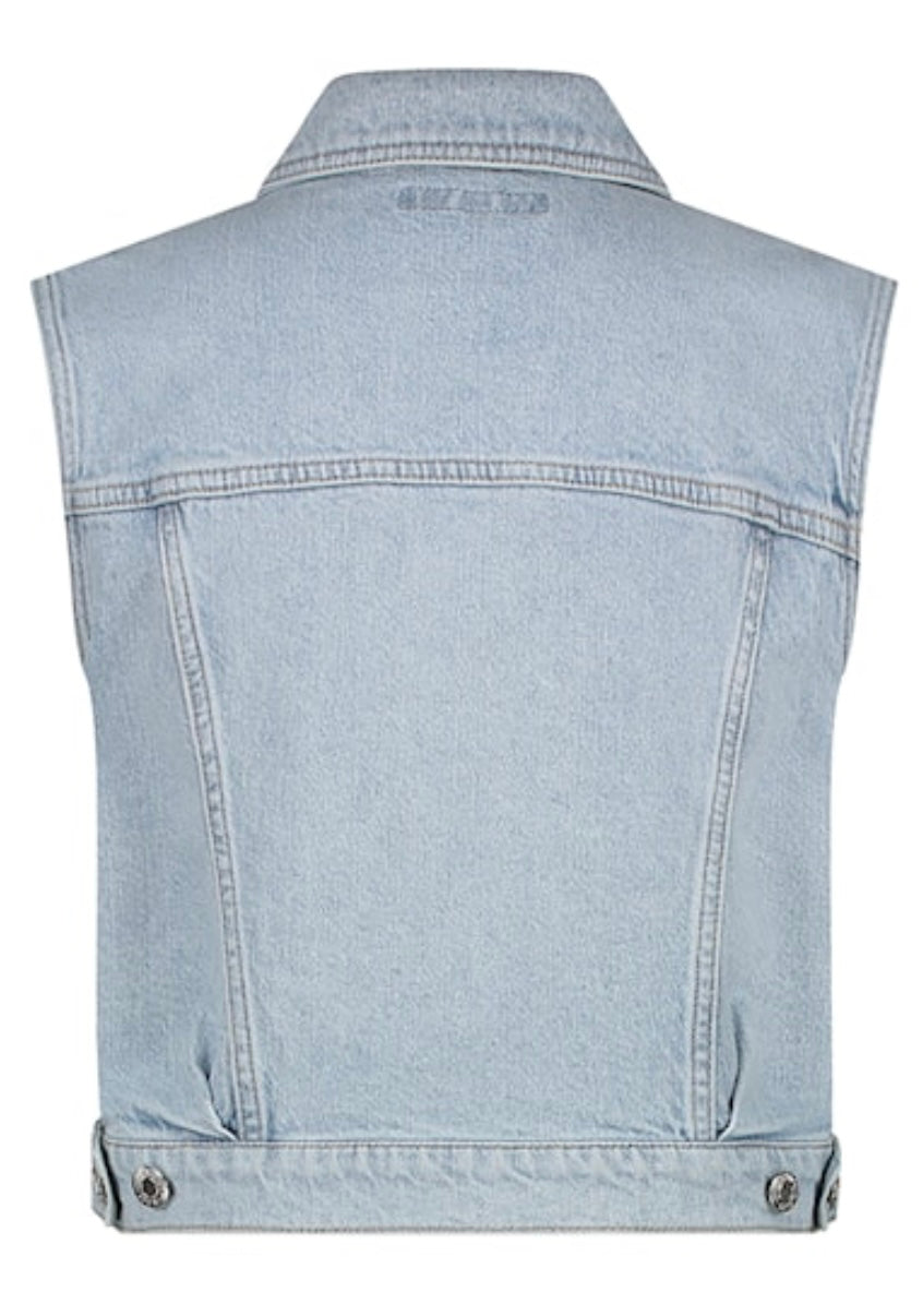 Joekie Denim Waistcoat - Light Bleach