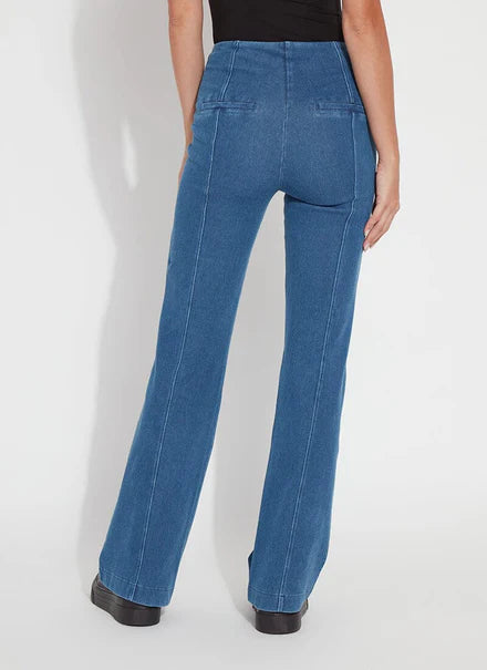 Wide Leg Pull on Jean in Mid Wash