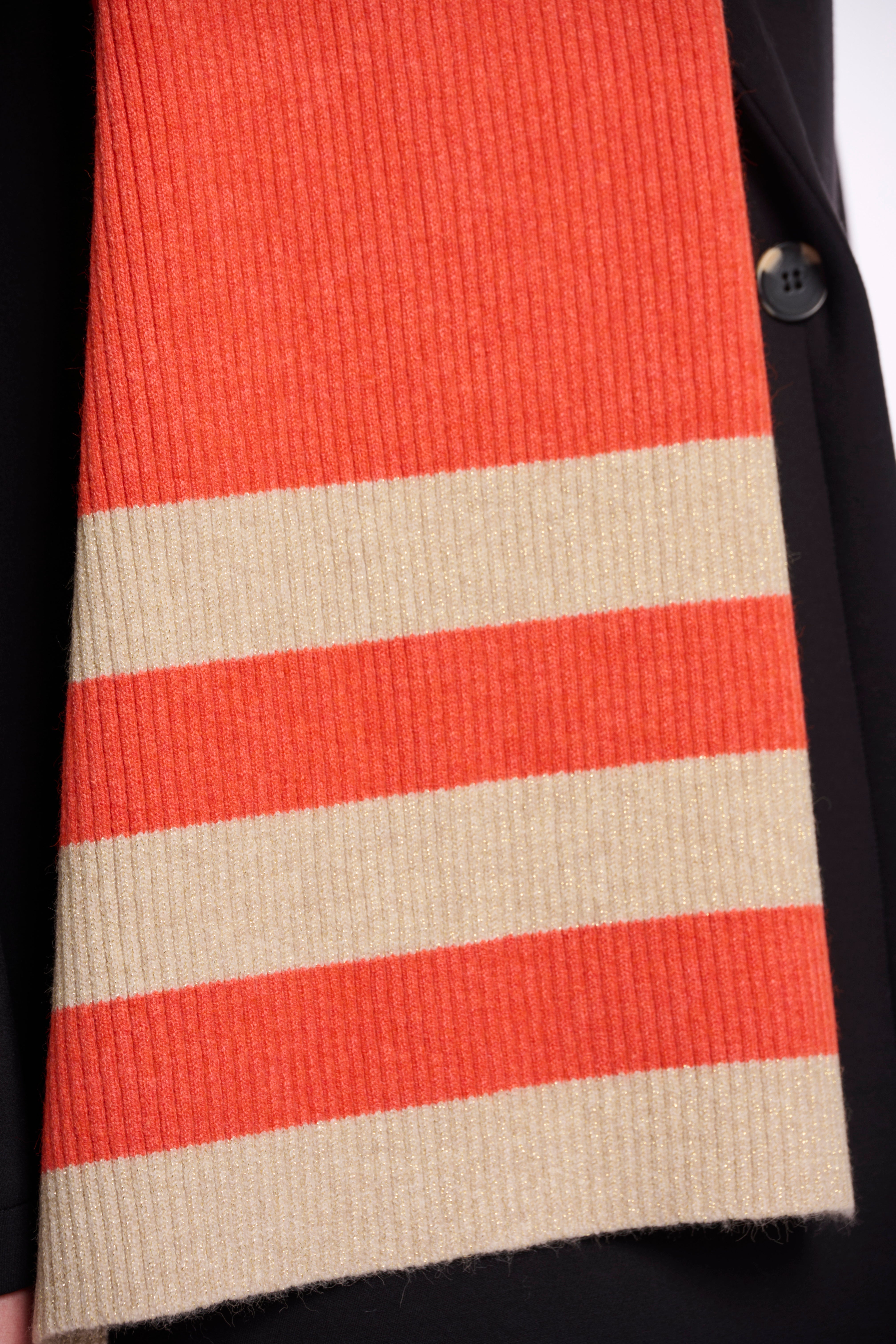 Hetty Striped Scarf - Coral