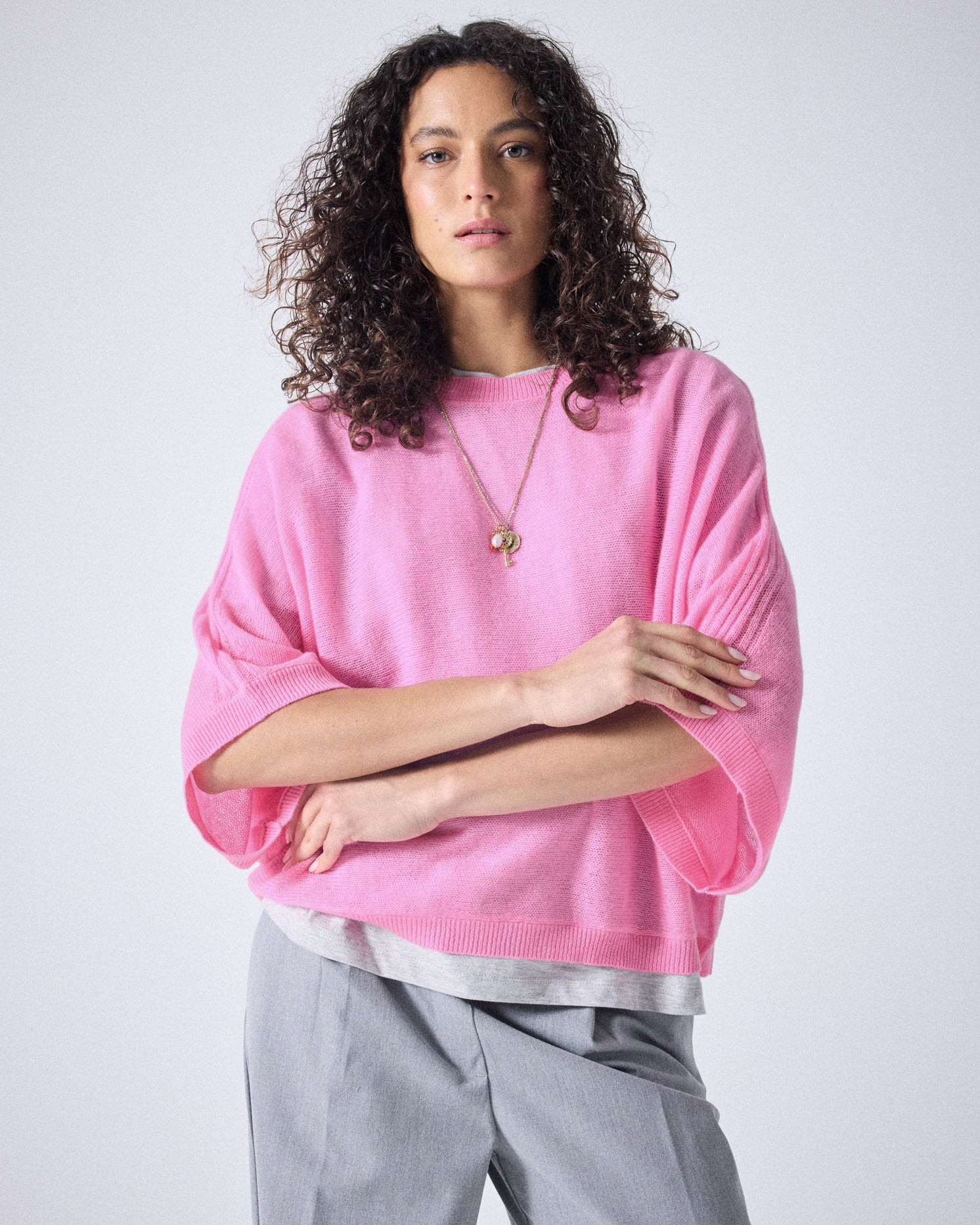 Benedicta Batwing Jumper - Bubble Gum