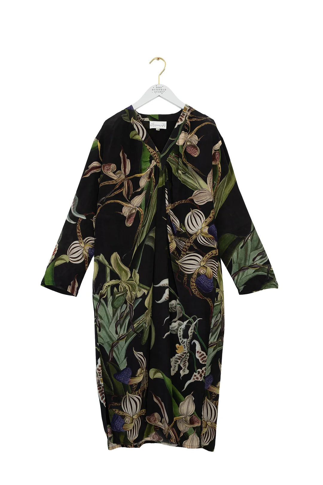 Orchid Midi Dress - Black Multi