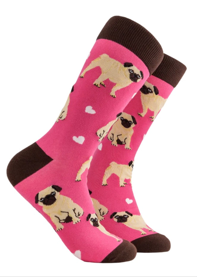 Pug Love Socks Socks in Pink