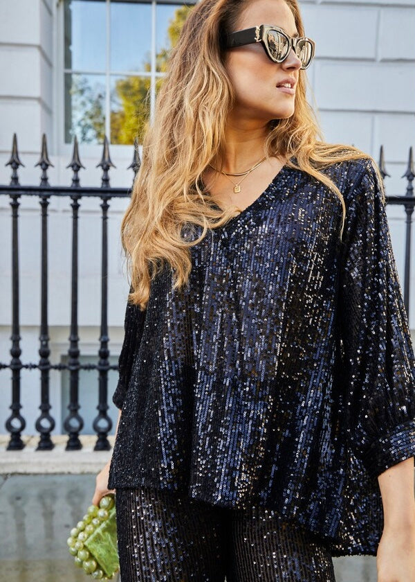 Atterley Top in Black Sparkle