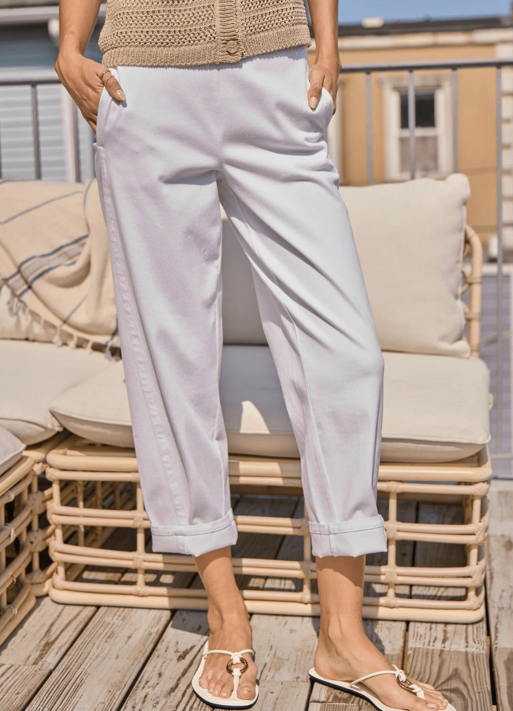 Barrel Leg Jean - White