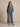 Ruched Demi Sleeve Top - Jeans Blue