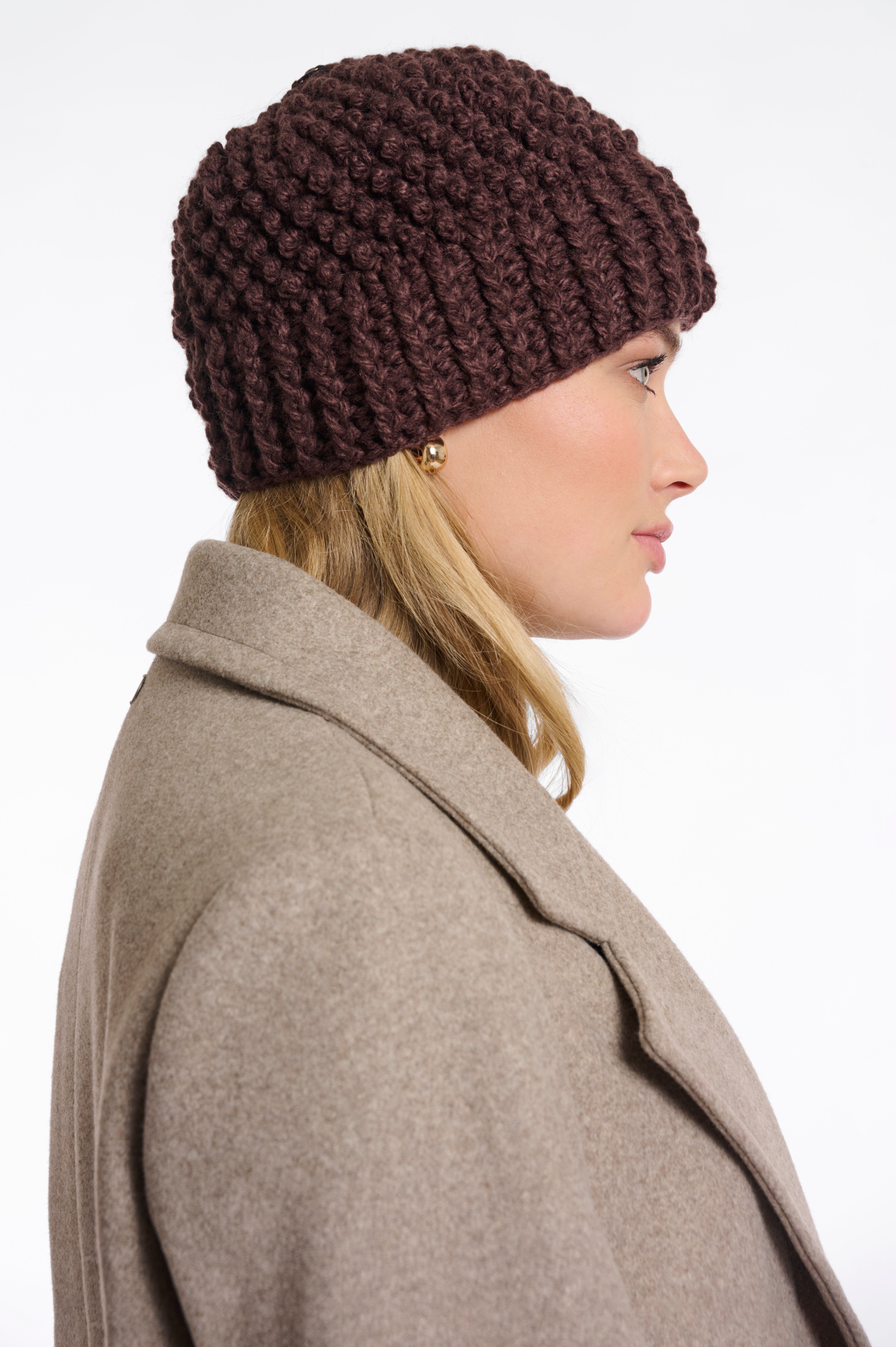 Kevina Knitted Hat - Chocolate