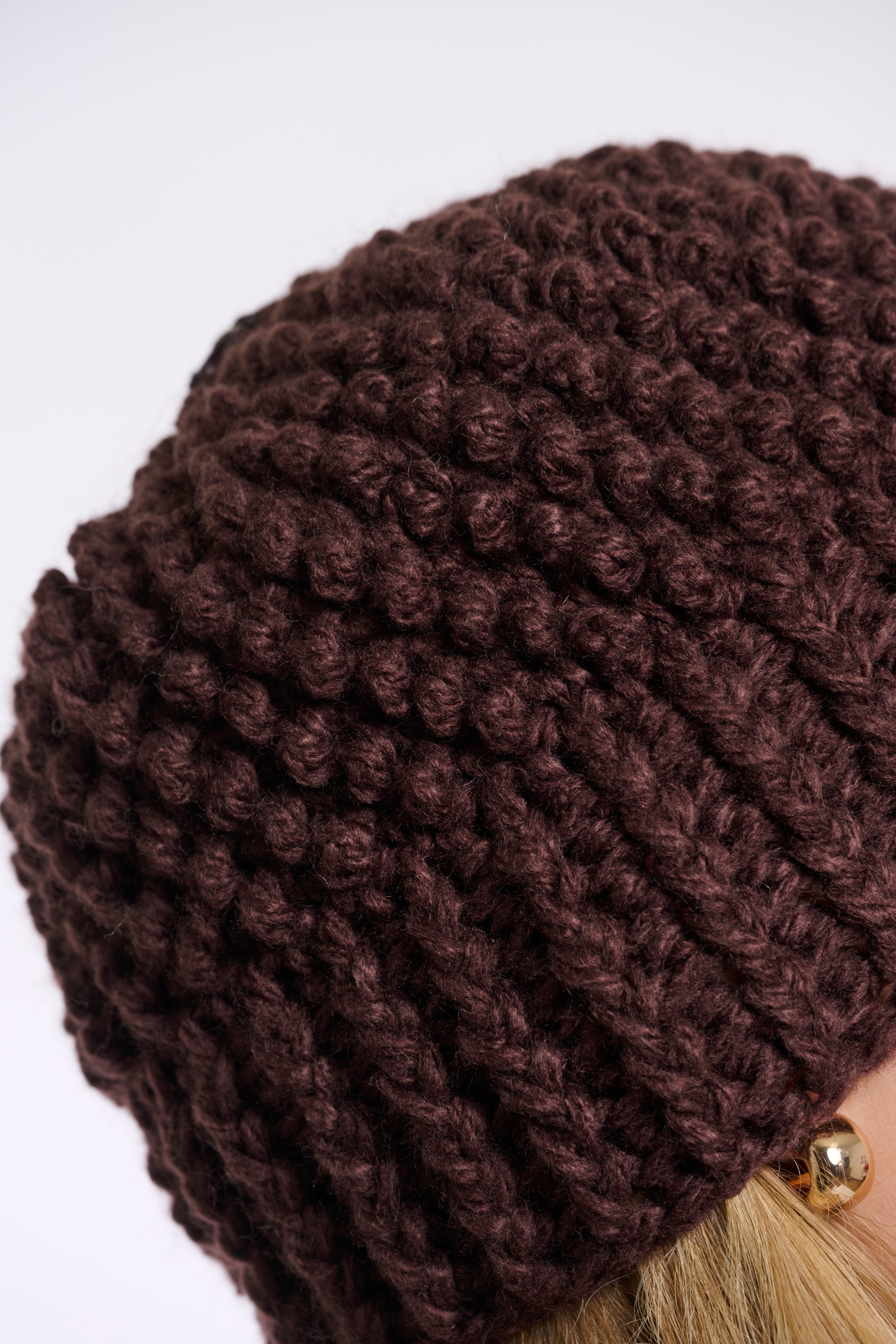 Kevina Knitted Hat - Chocolate