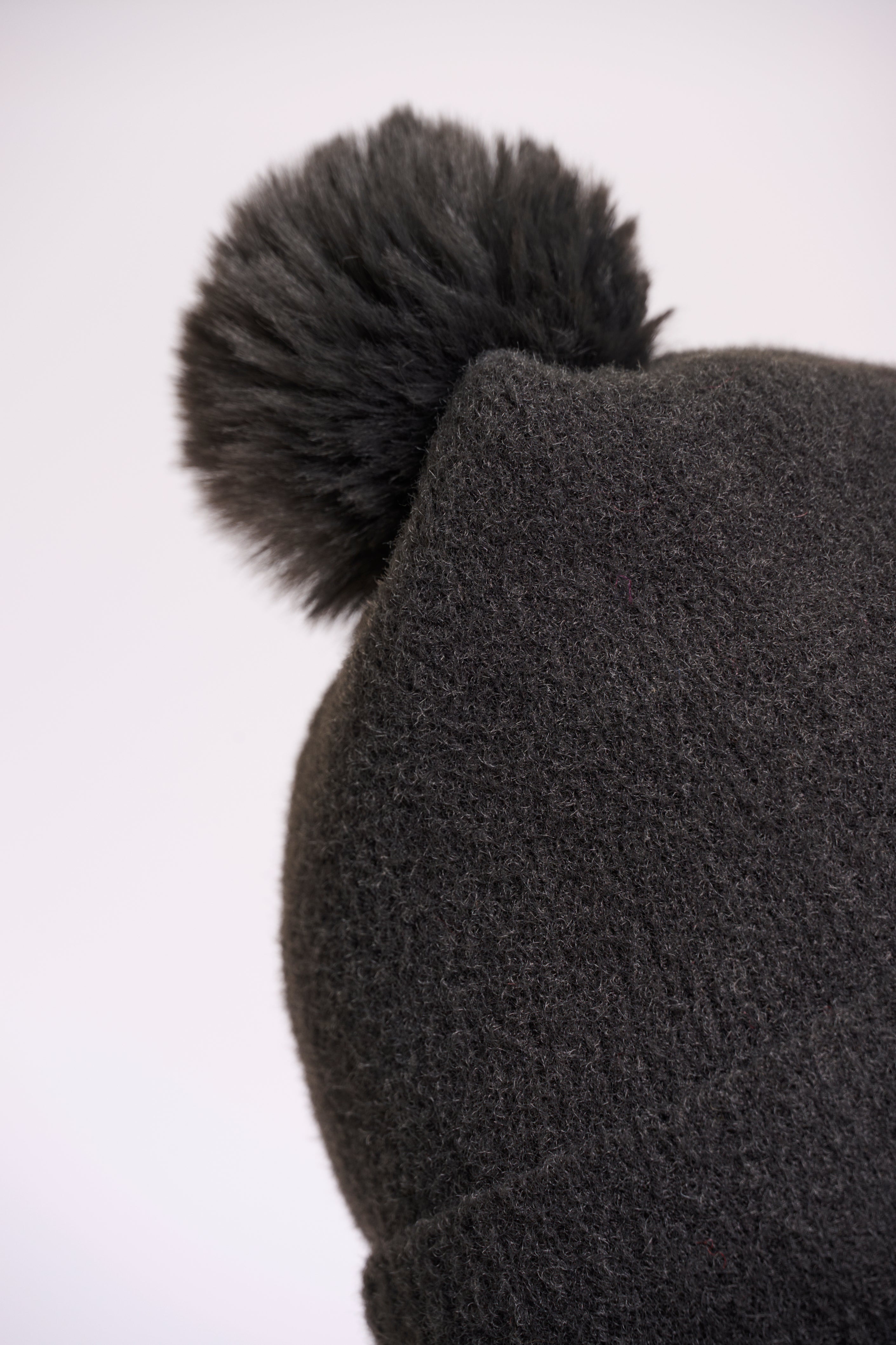 Martina Pom-Pom Knit Hat - Dark Grey