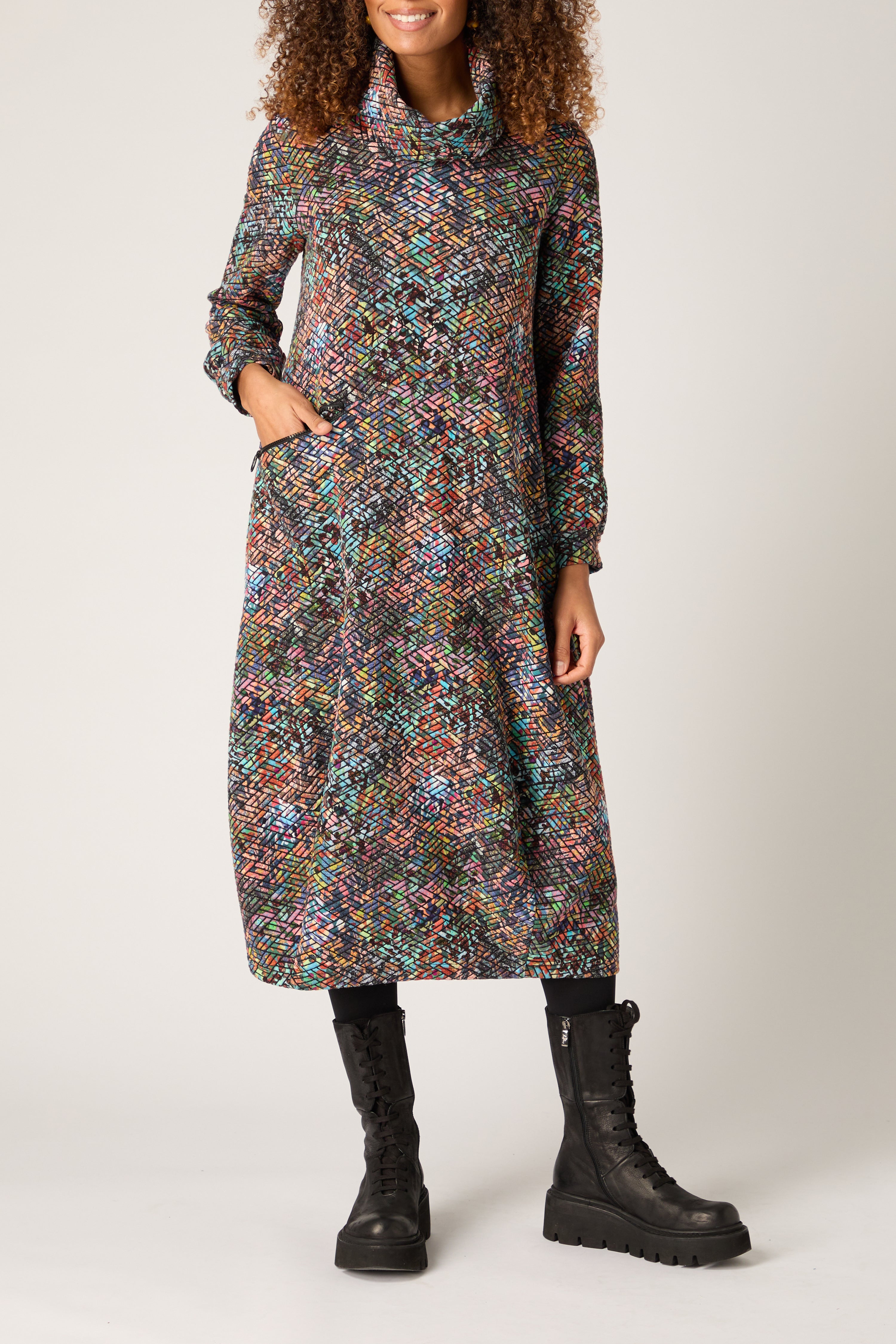 Jacquard Bubble Dress - Multi