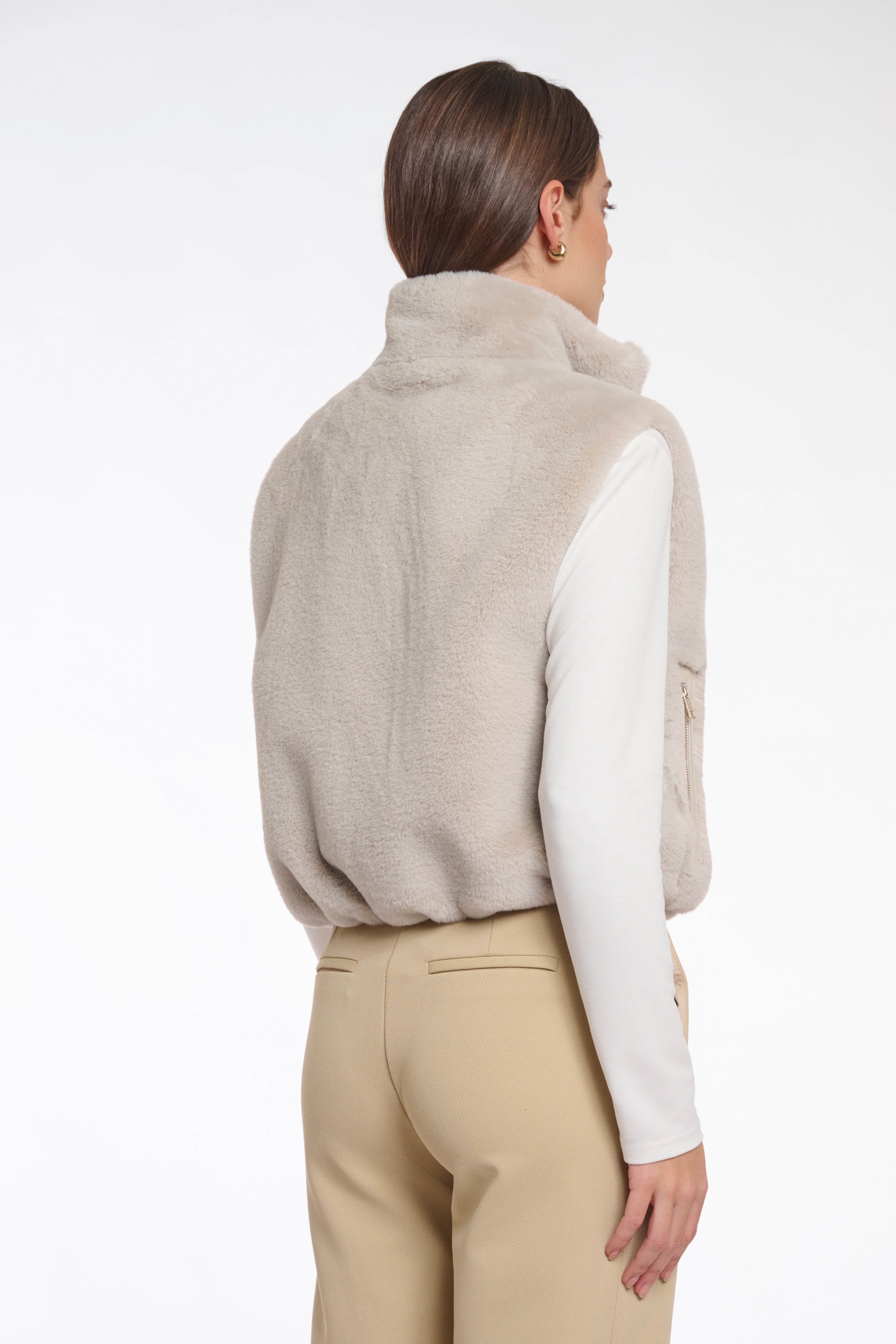 Nikki Fur Gilet - Birch