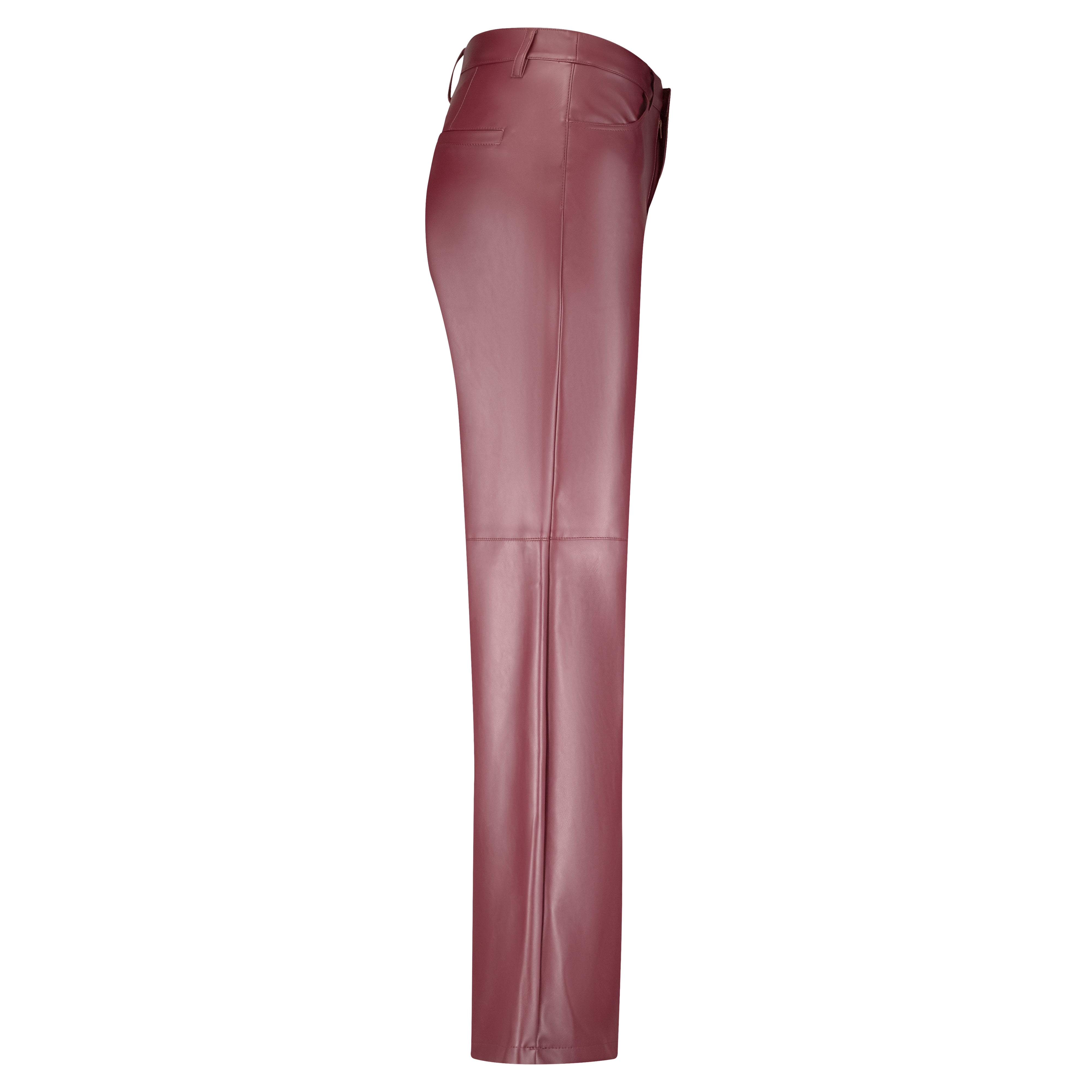 Colette Faux Leather Trousers - Dark Burgundy