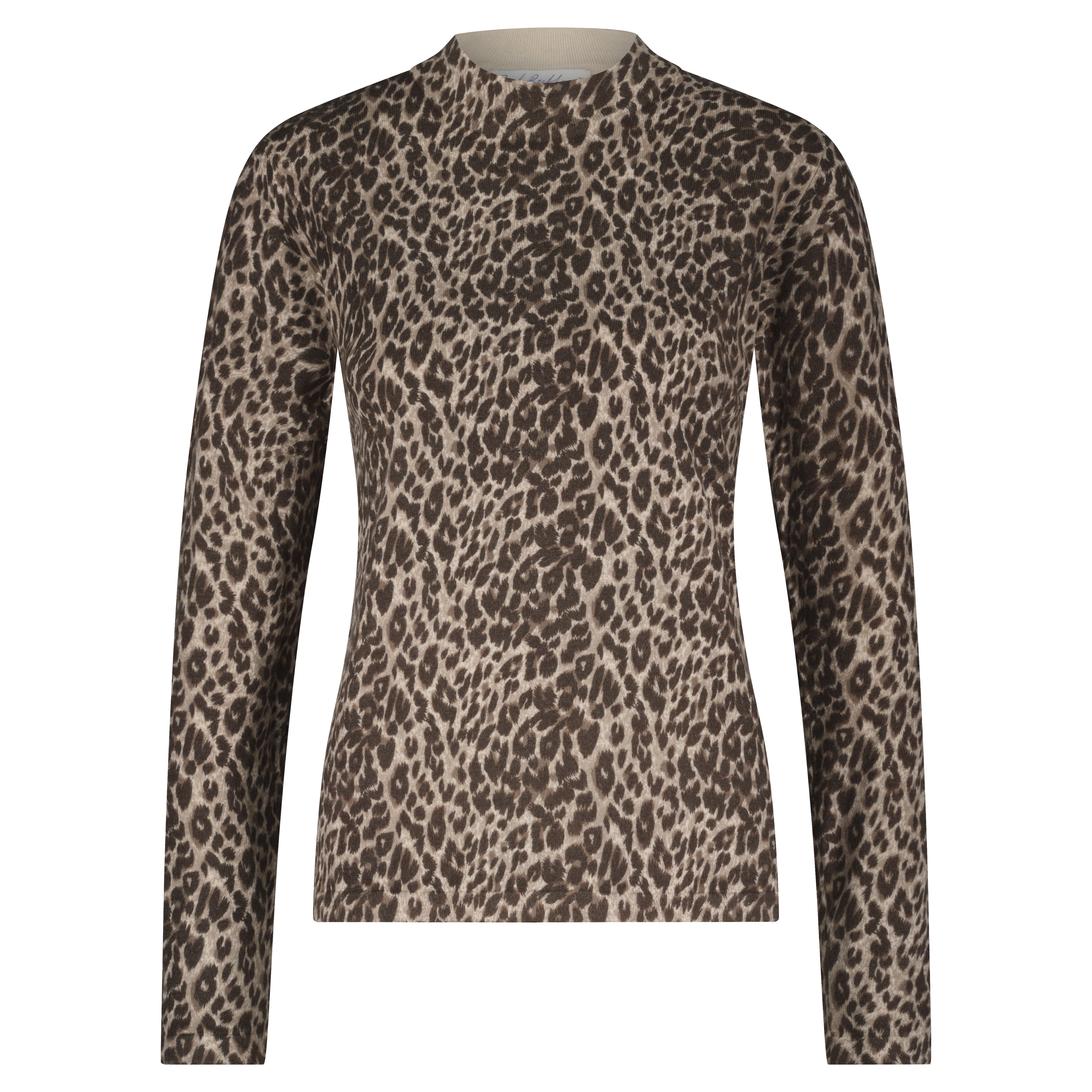High Neck Animal Print Top - Brown Multi