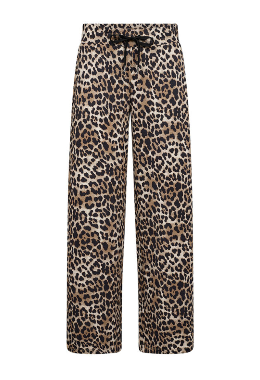 Ophia Wide Leg Jogger - Leopard Print