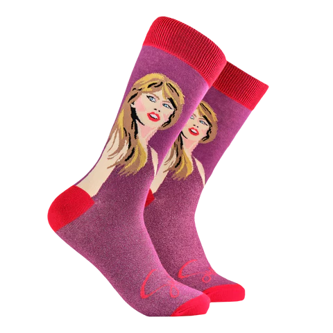 Taylor Swift Socks - Purple Lurex