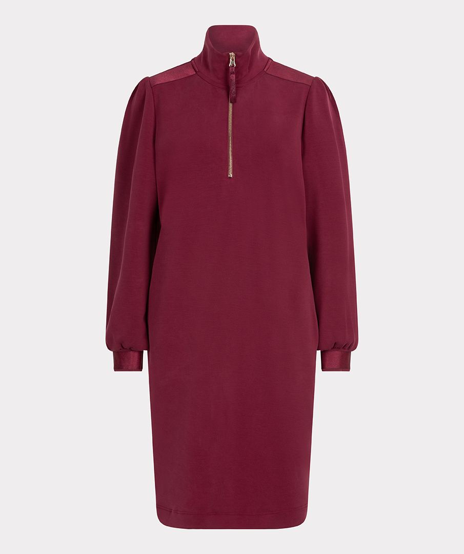 Dress Zipp Col Modal - Wine