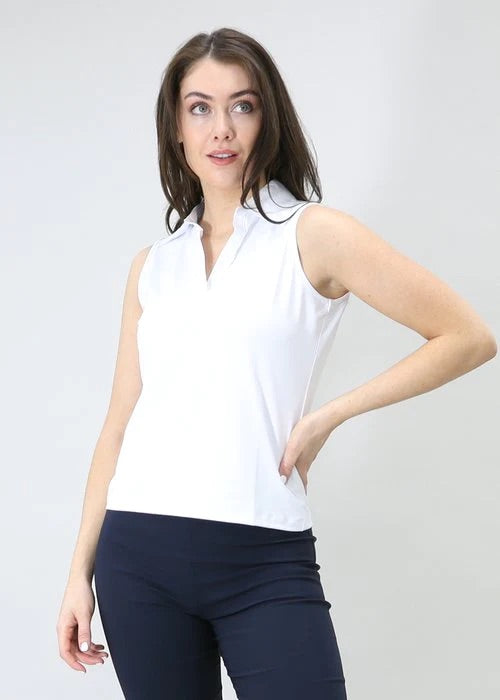 Sapphy Sleeveless Shirt in White