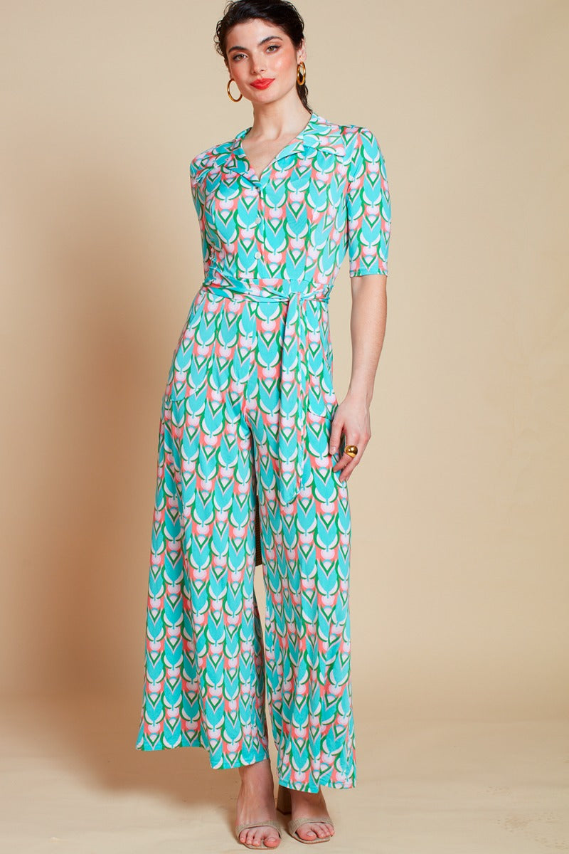 Phoenix Jumpsuit - Blue Fawcett Print