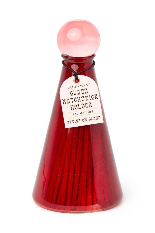Paddy Wax Glass Match Holder in Volcano Red Cristal Boutique Free