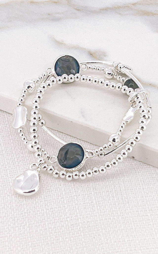 Diamante Bracelet in Silver/Blue